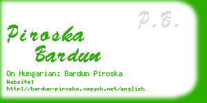 piroska bardun business card